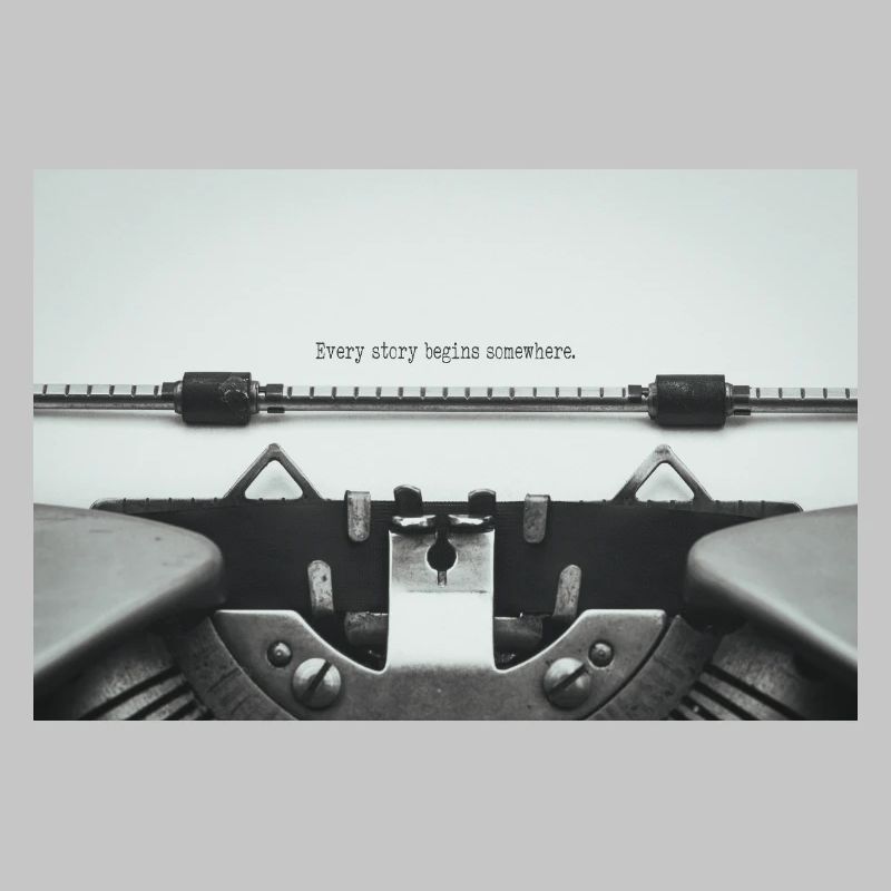 Chaque histoire commence quelque part Conception de machine à écrire