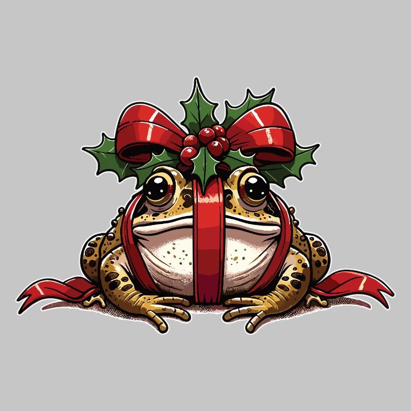 Mistle-Toad Funny Christmas Toad Frog