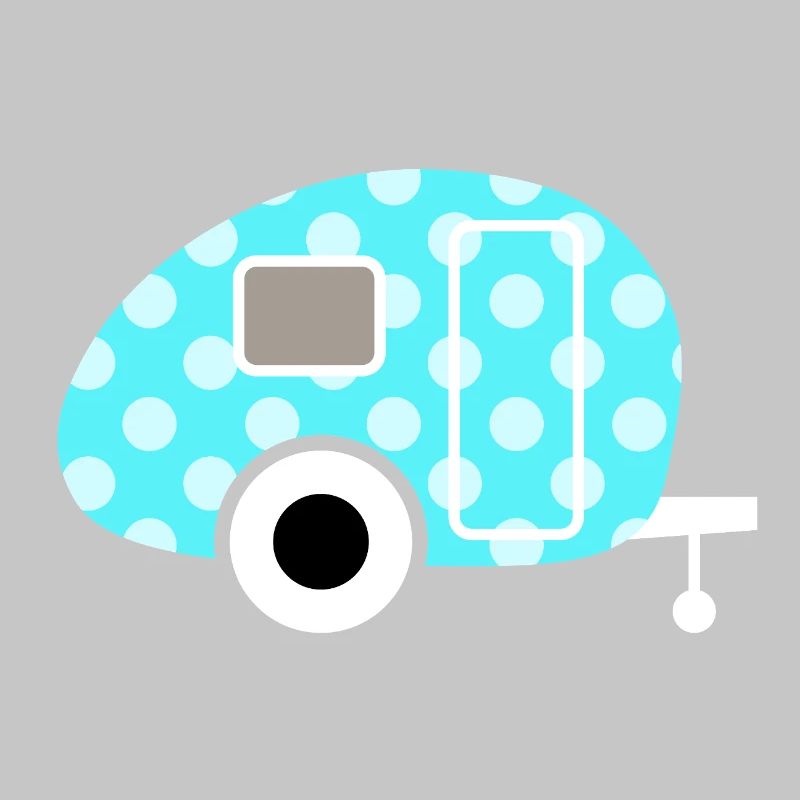 Caravan Dots Camping Points Camping, Vintage Rétro
