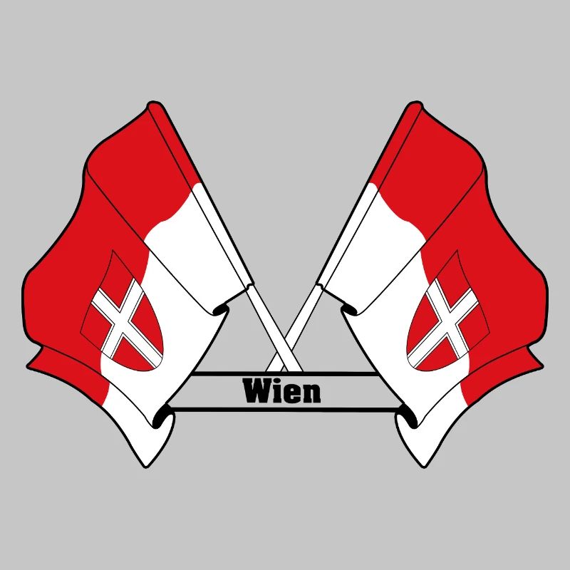 Wiener Flaggen mit Text
