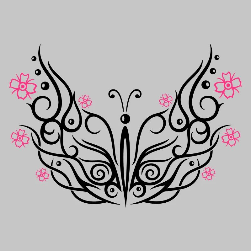 Butterfly with cherry blossoms