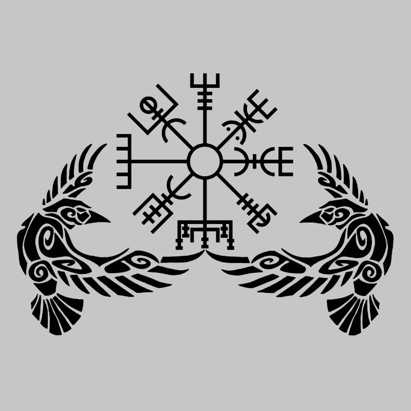Black ravens and Viking compass