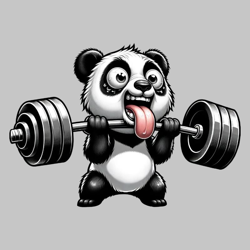 Panda Workout Strength Training Weightlifter Funny