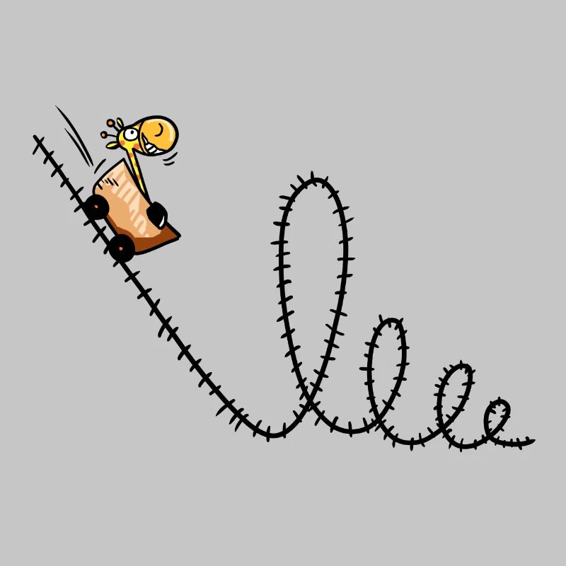 Giraffe rides a roller coaster - Louping - Park