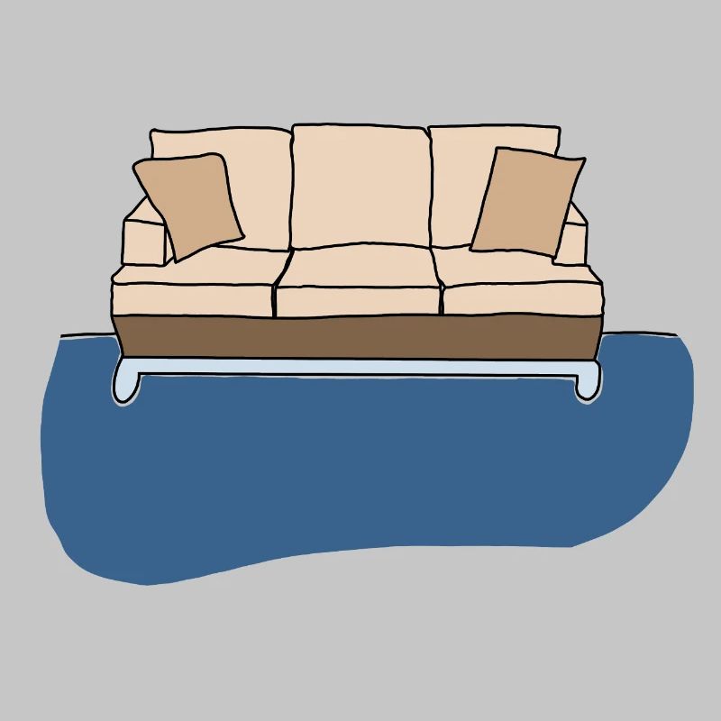 Sofa, colorful artwork