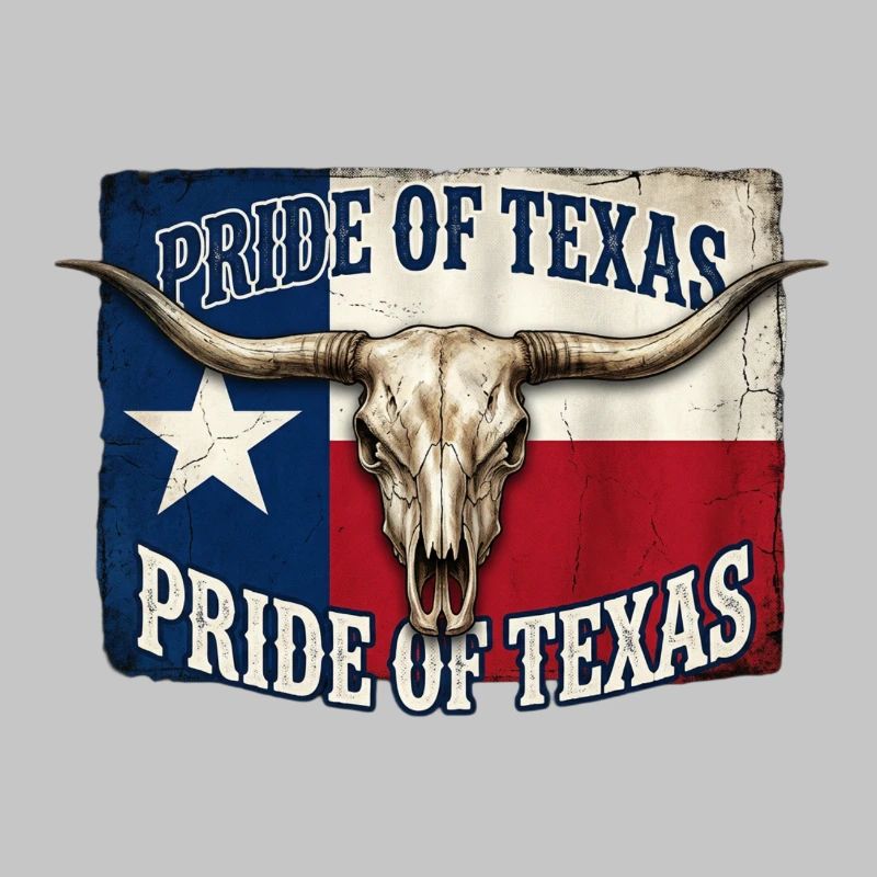 Texas Pride Hörner-Schädel
