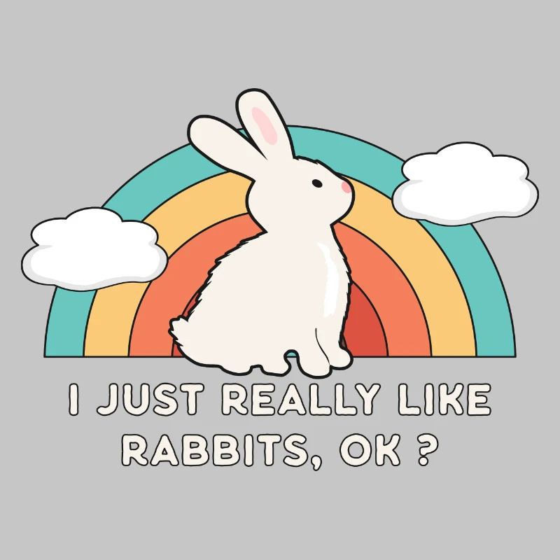 80's 90's Retro Sun with Bunny Rabbit Saying