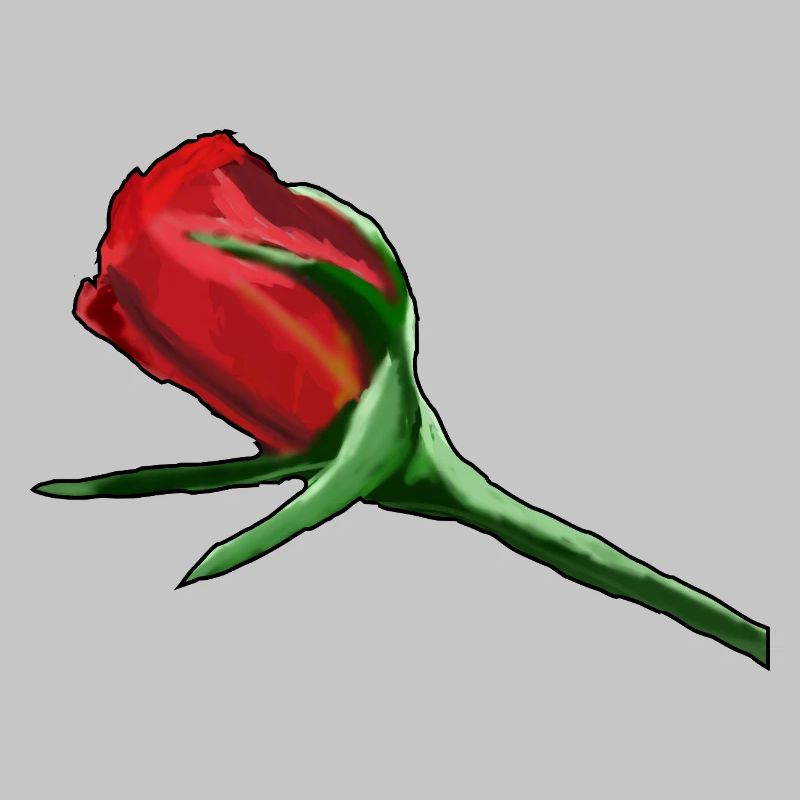Rote Rose auf Schwarz Painterly