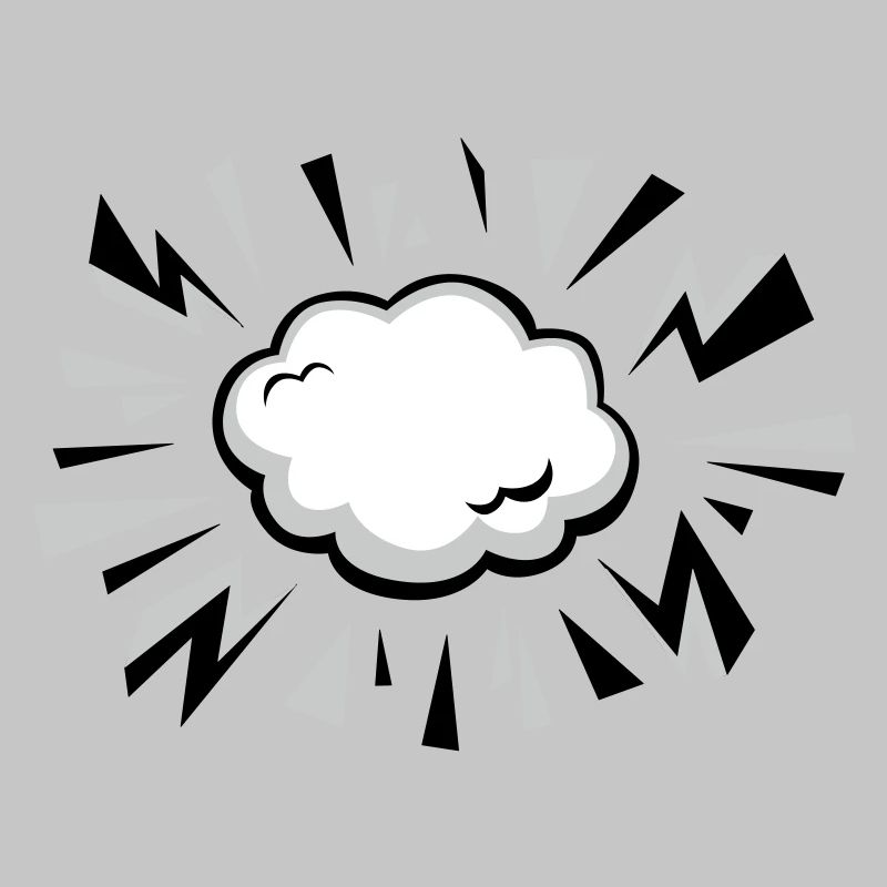 Comic Wolke mit Blitzen