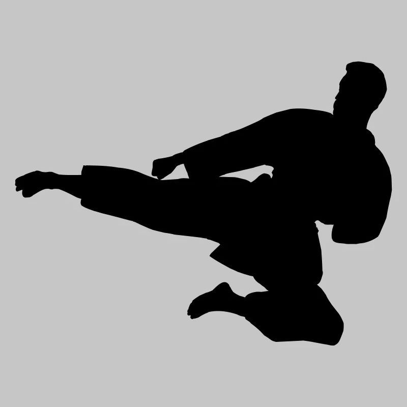 Karate oder Taekwondo sprangen seitwärts