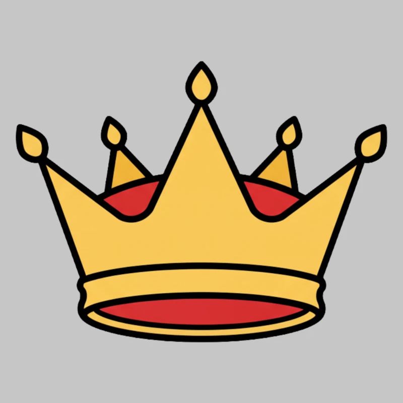Golden Crown Comic King Prince Vector