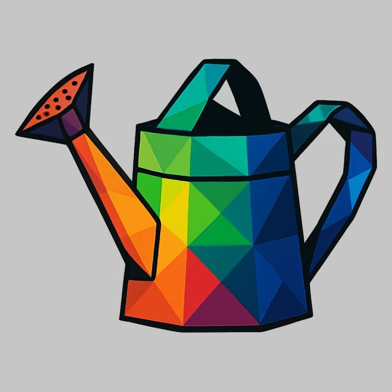 Low Poly Geometric Design Watering Can