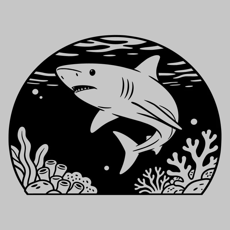 Requin avec corail