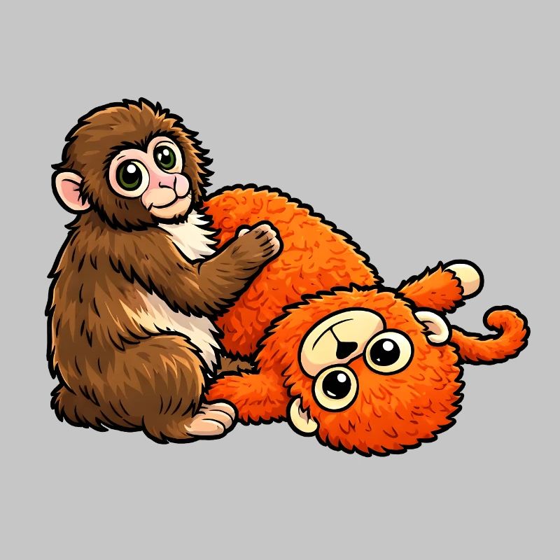 Cuddly Monkey & Plush Orange Monkey Punch Baby