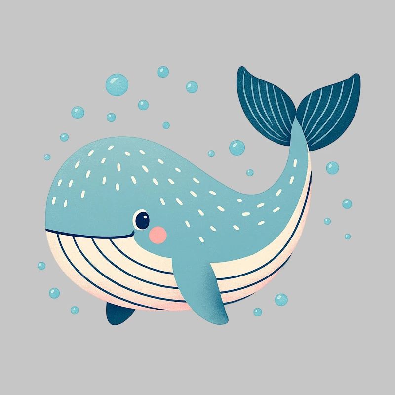 Baleine bleue avec bulles