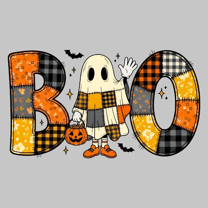 Ghost Halloween Patchwork Boo
