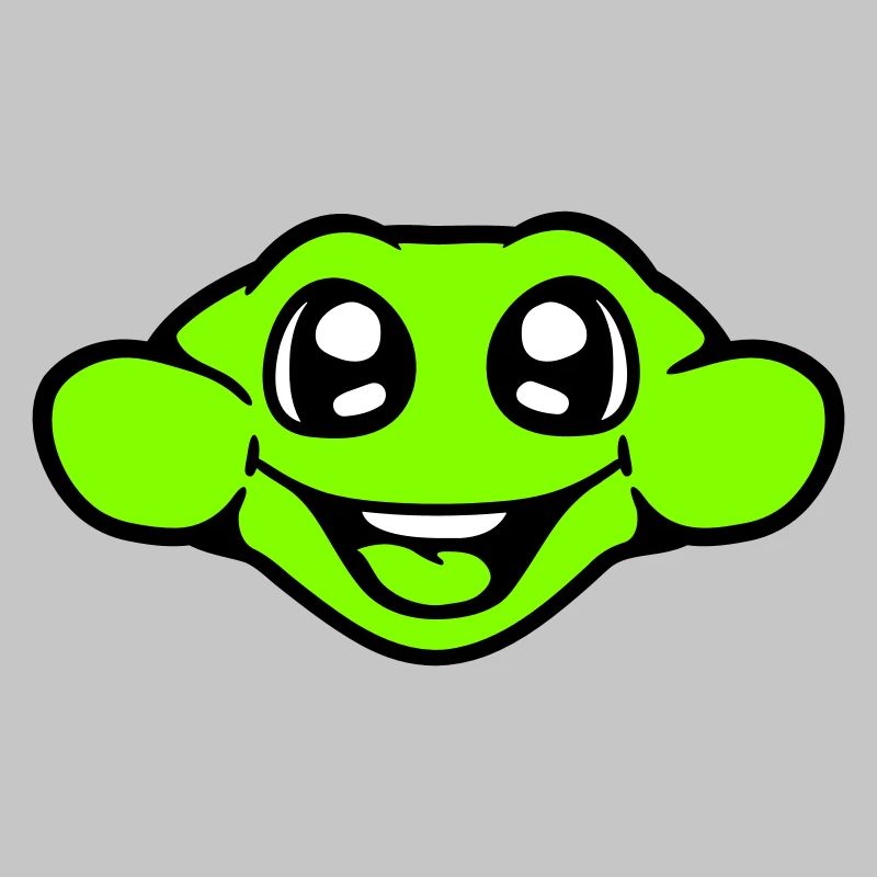 Frosch Kröte lächelt lustig Comic glücklich Cool