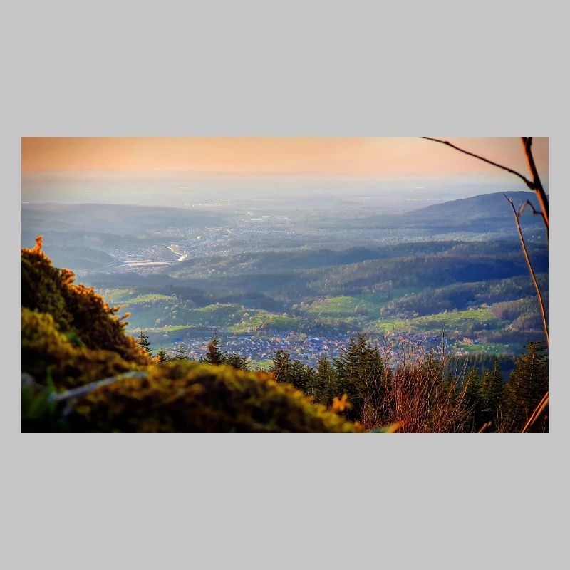Evening panorama mountain landscape