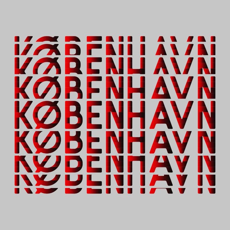 Copenhagen Neon Typography Pattern