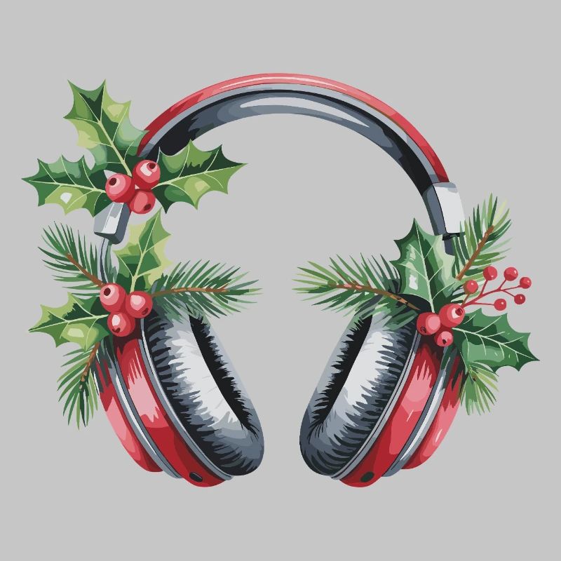 Weihnachtskopfhörer mit Tannengrün