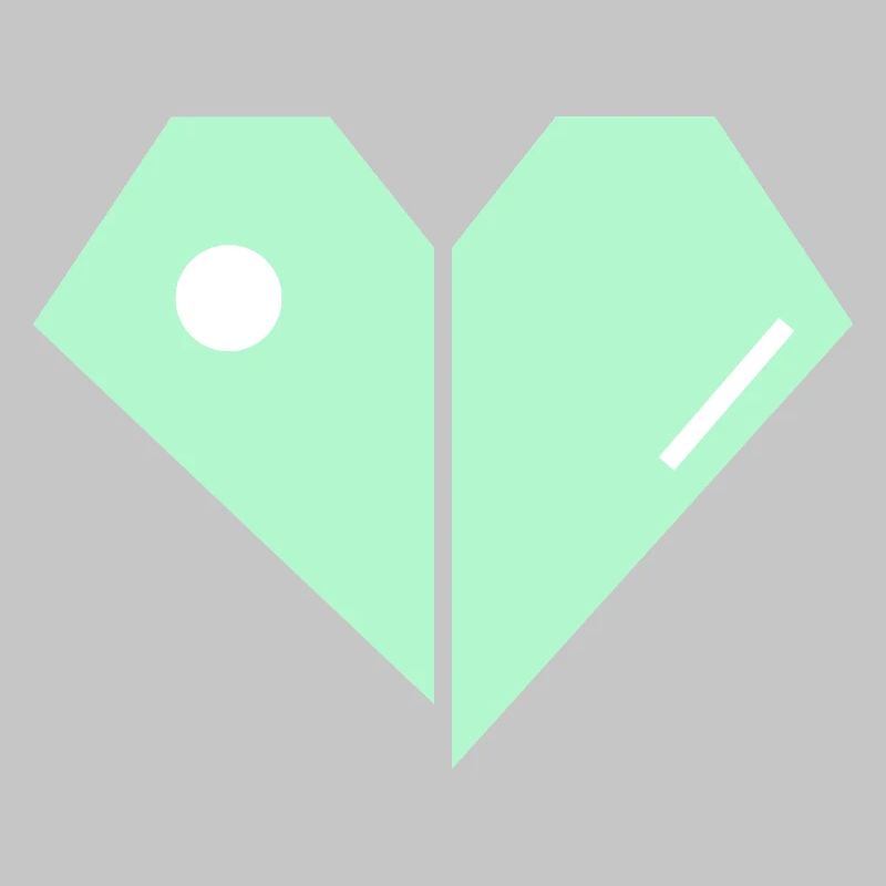 Mint Heart Split Minimalist