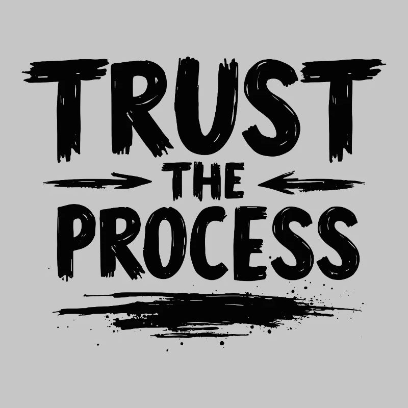 Faites confiance au processus : Lettrage avec graphisme flèche