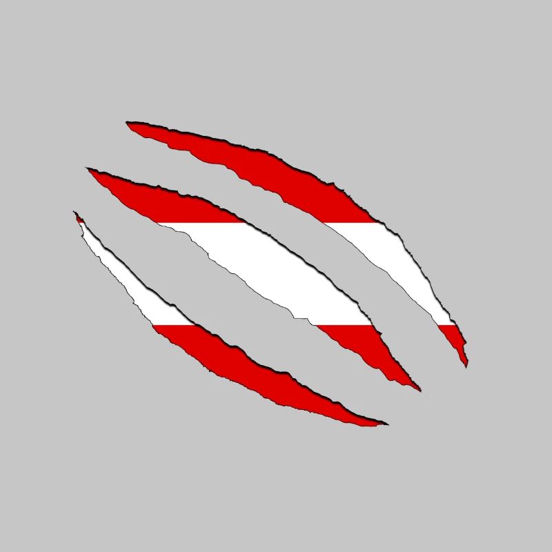 Austria claws cracks flag torn open