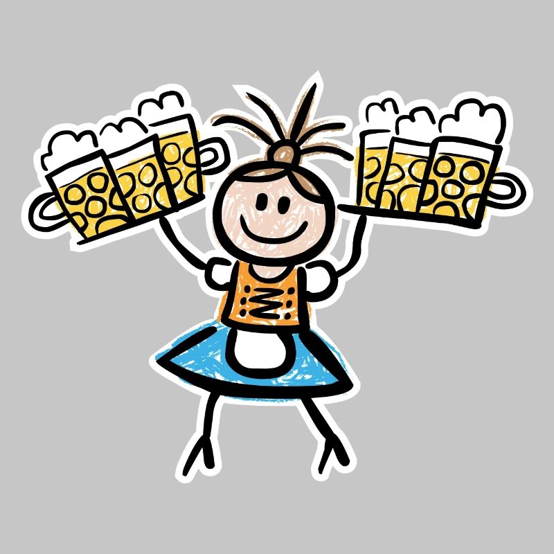 Kellnerin im Dirndl mit Biertablett