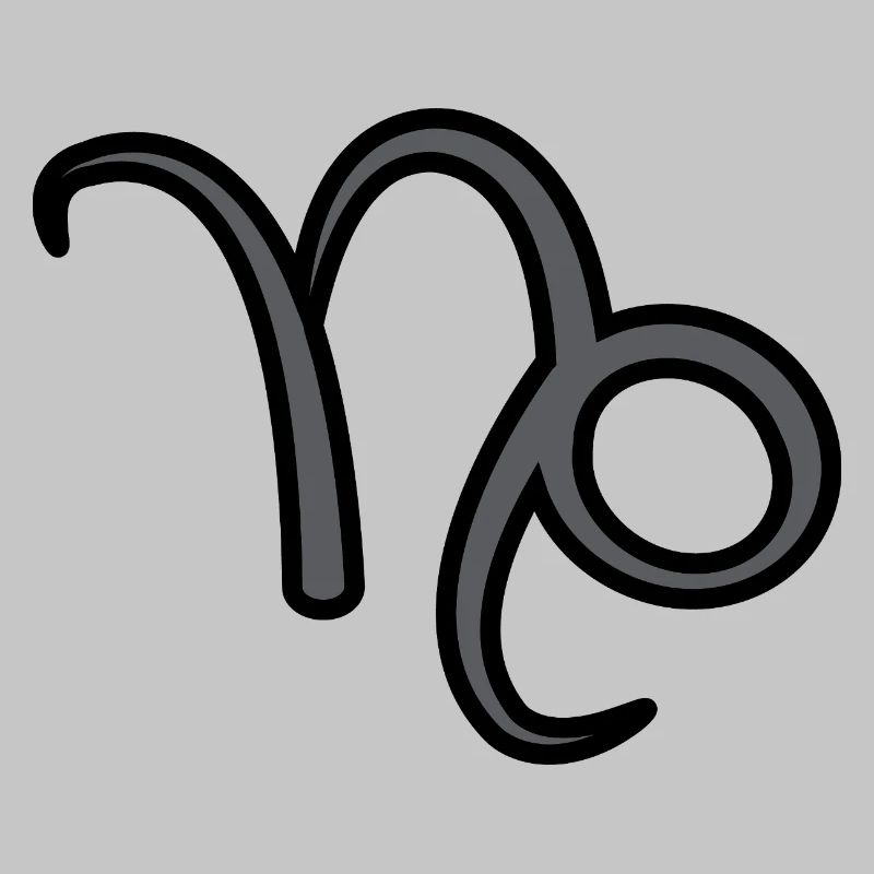 Steinbock Sternzeichen Symbol Schwarz & Grau