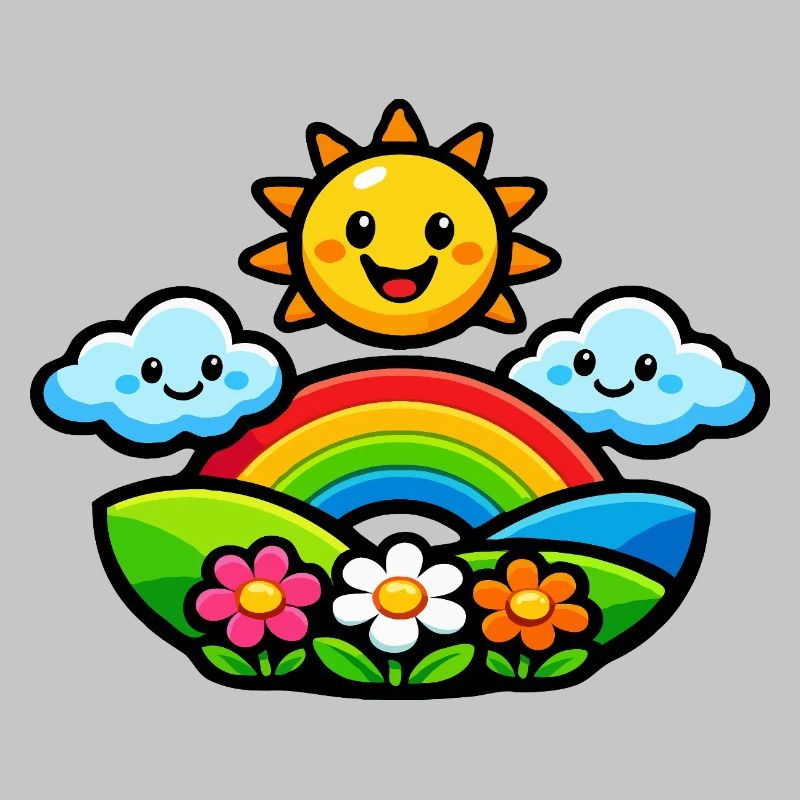 Sun Rainbow Flowers