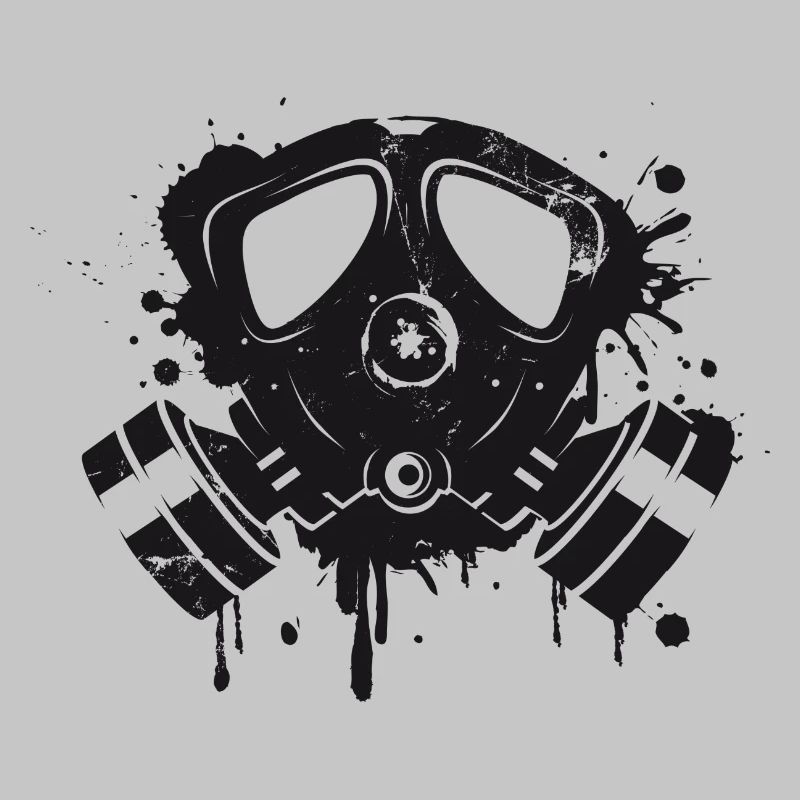 coole Gasmaske als Graffiti Stencil
