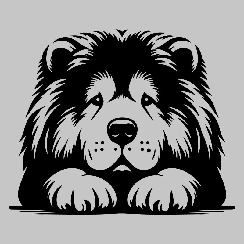 Chow Chow Head with Paws