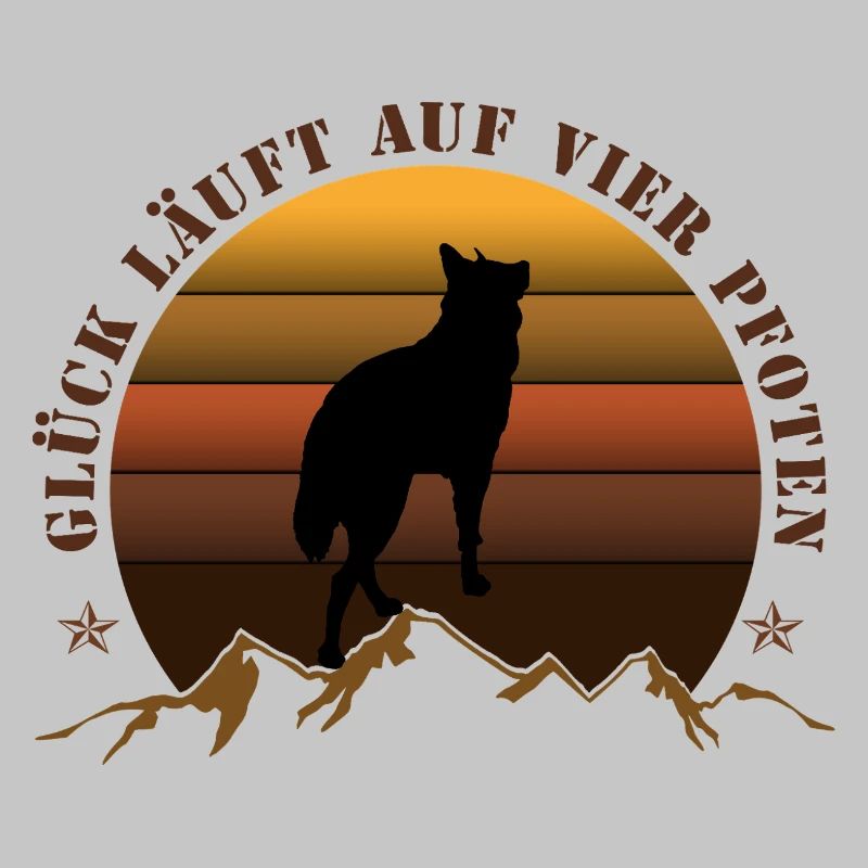 Evening wolf on mountain backdrop