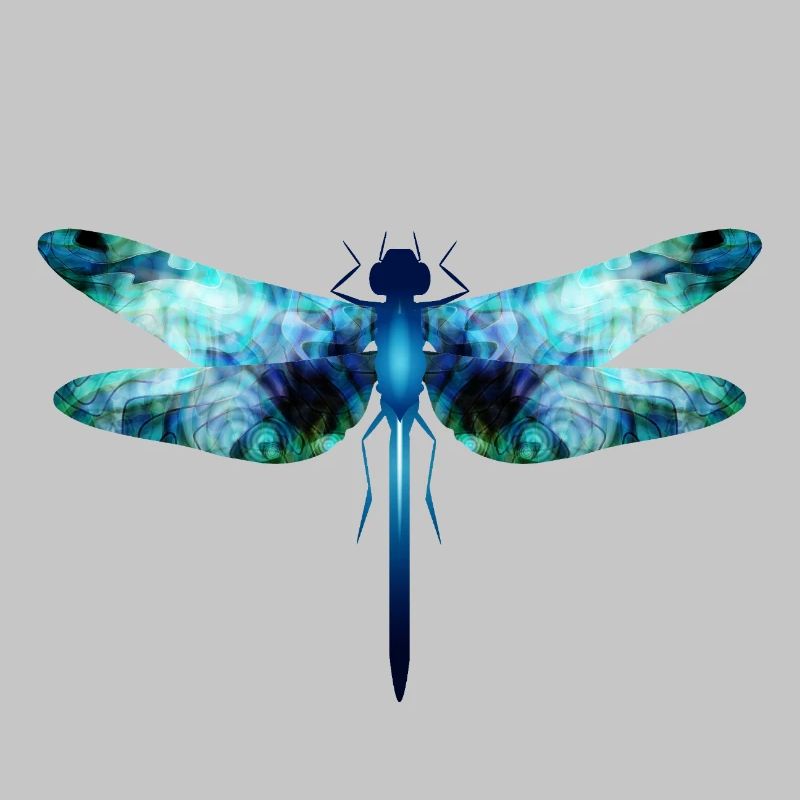 Libellule irisée dans les tons bleu-vert