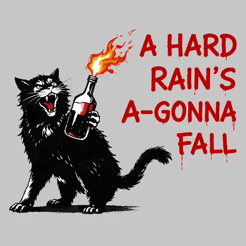 Fire cat with flame bottle