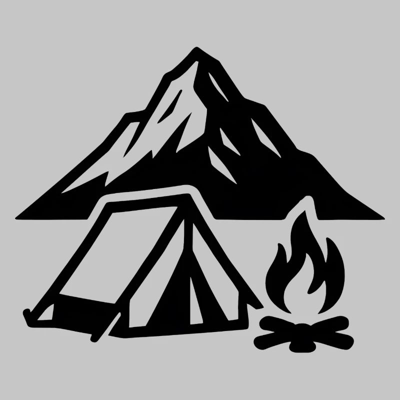 Mountain camp by the fire