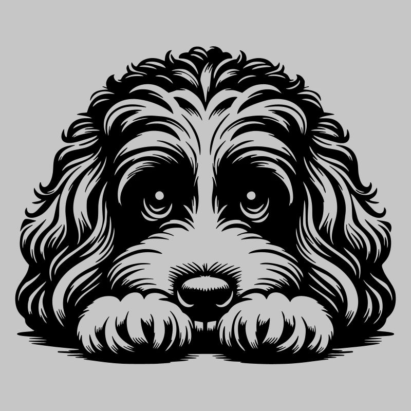 Tête de Cavapoo avec pattes