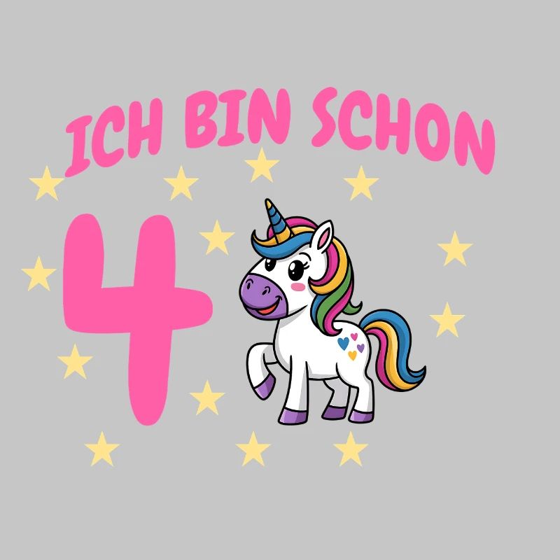 Ich bin Schon Vier Unicorn Geburtstag