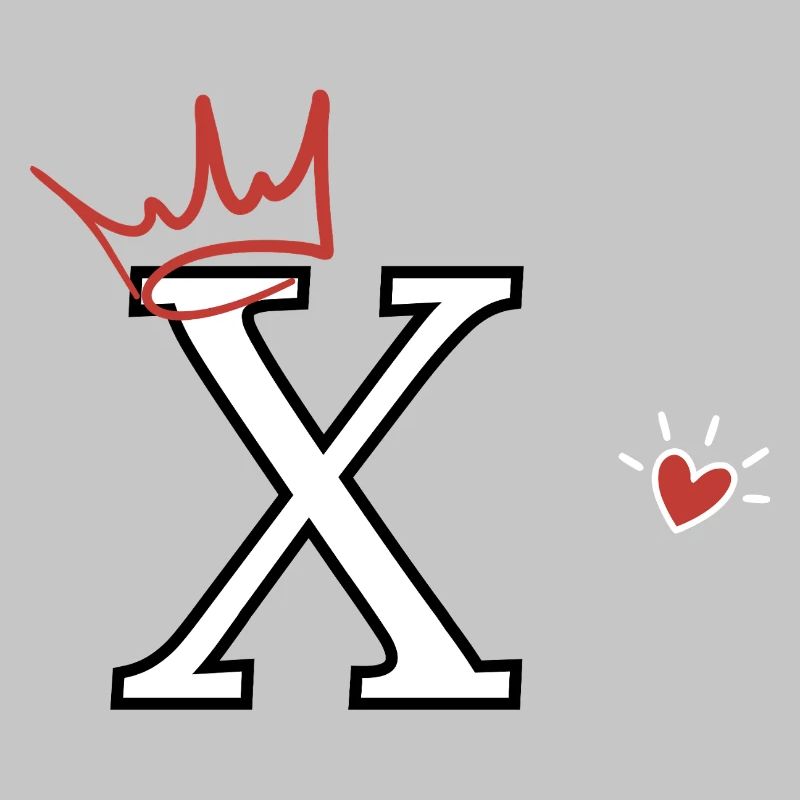 Buchstabe x Herzkrone