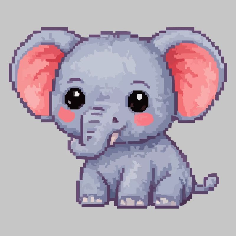 Kleiner Pixel-Elefant Kuschelheld
