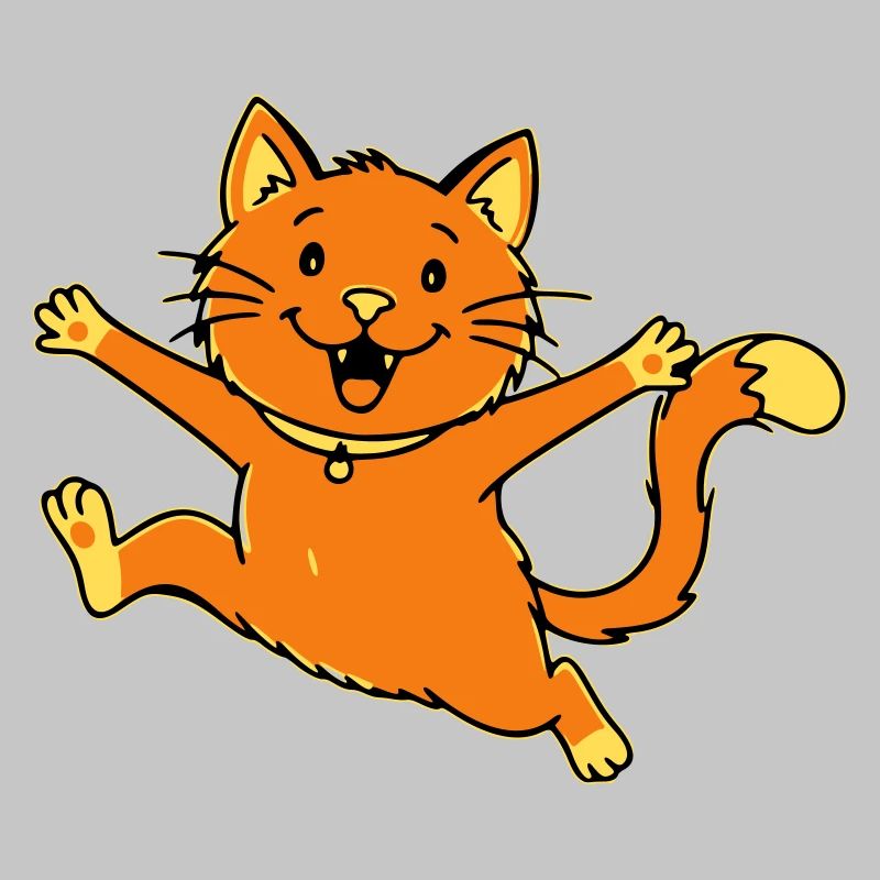 Saut de chat de dessin animé joyeux