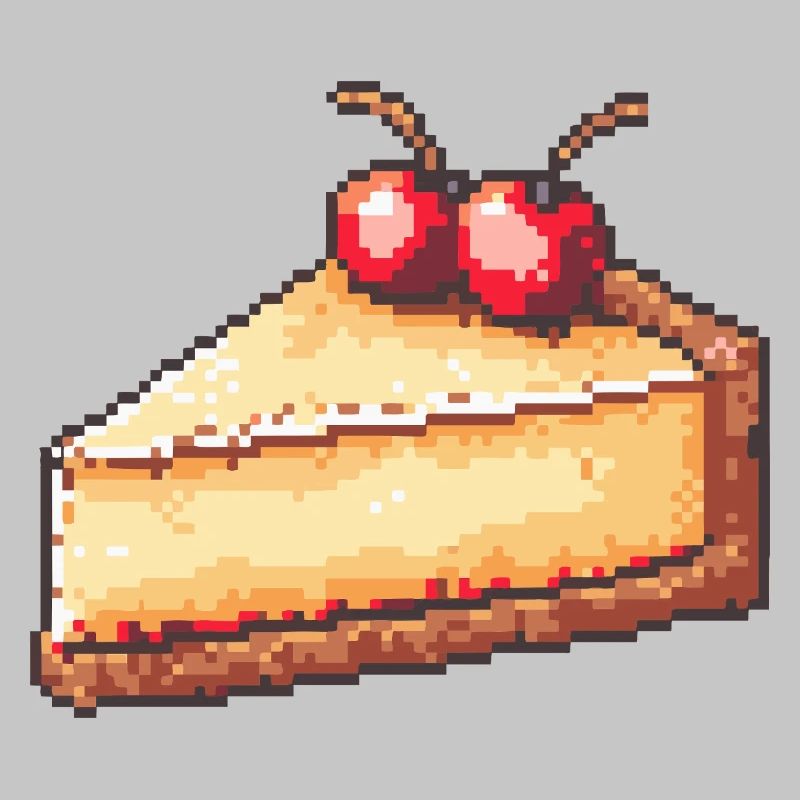 Pixel Cheesecake Cherry Slice