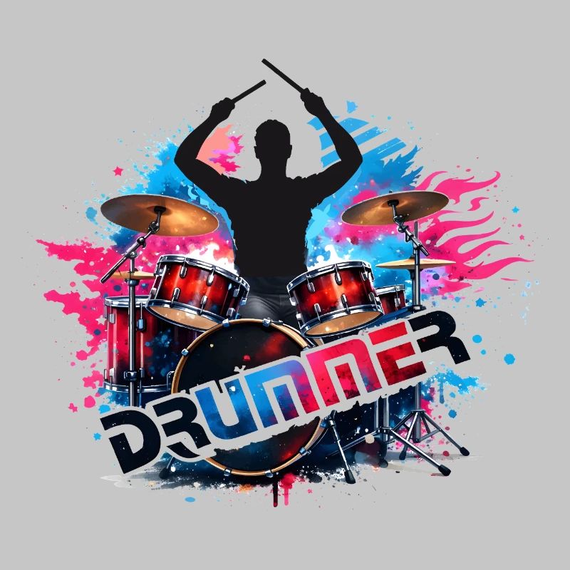Drummer Power Splash Design 
