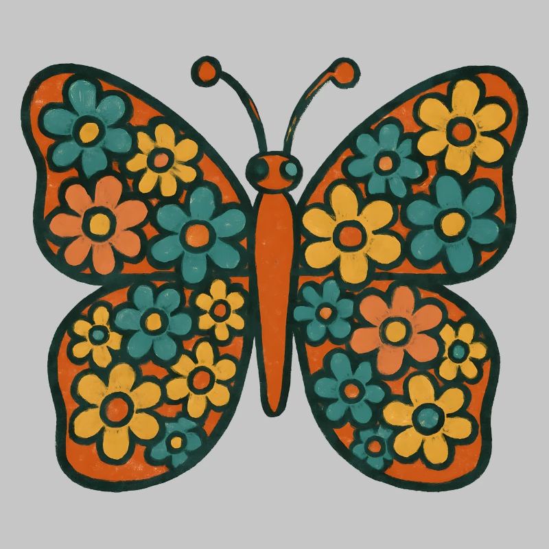 Schmetterling mit Blumenmuster
