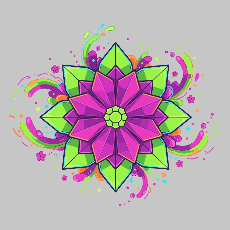 Farbenfrohe Mandala Blüte