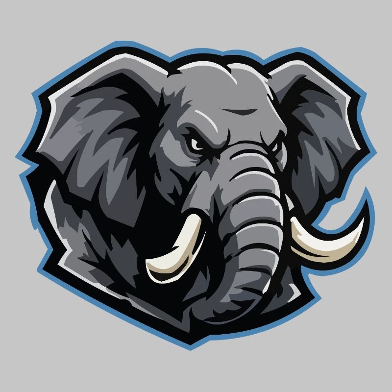 Elephant Head Mascot Logo