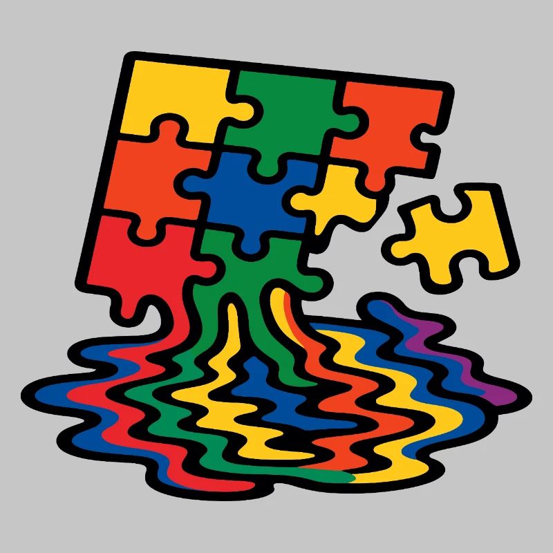 Regenbogen Puzzle Baum Splash