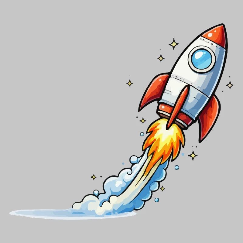 Conception de dessins animés Rocket Launch