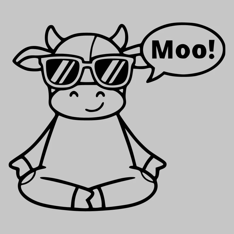 Yoga Cow Meditation Moo Comic Vector