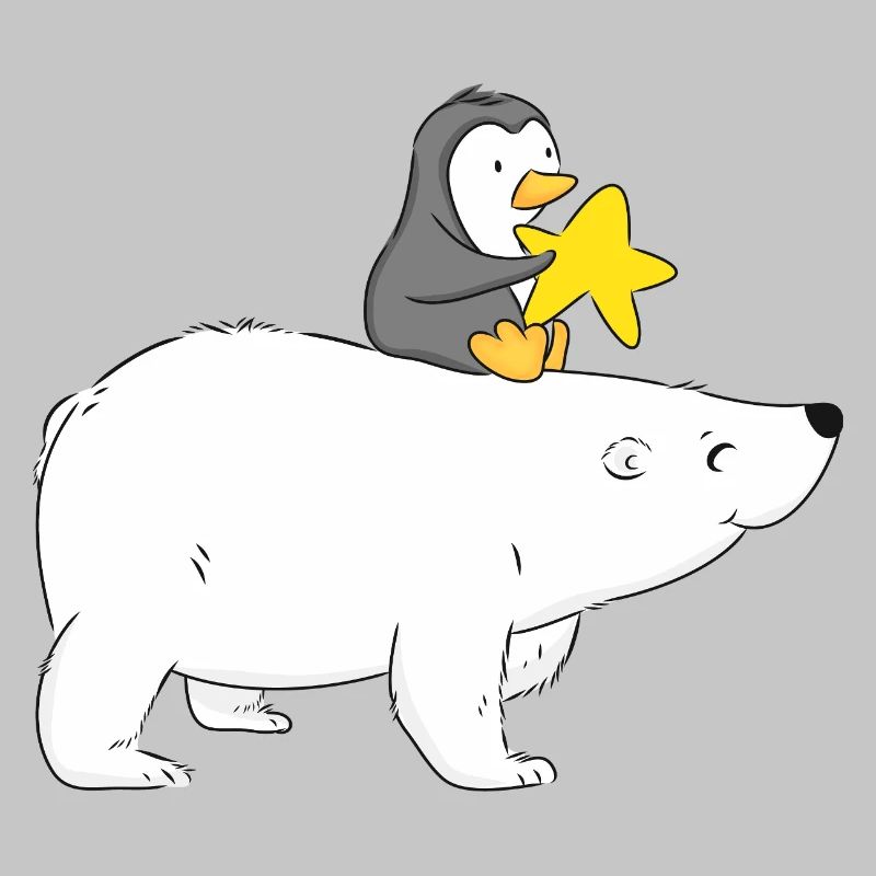Eisbär mit Freund Pinguin 
